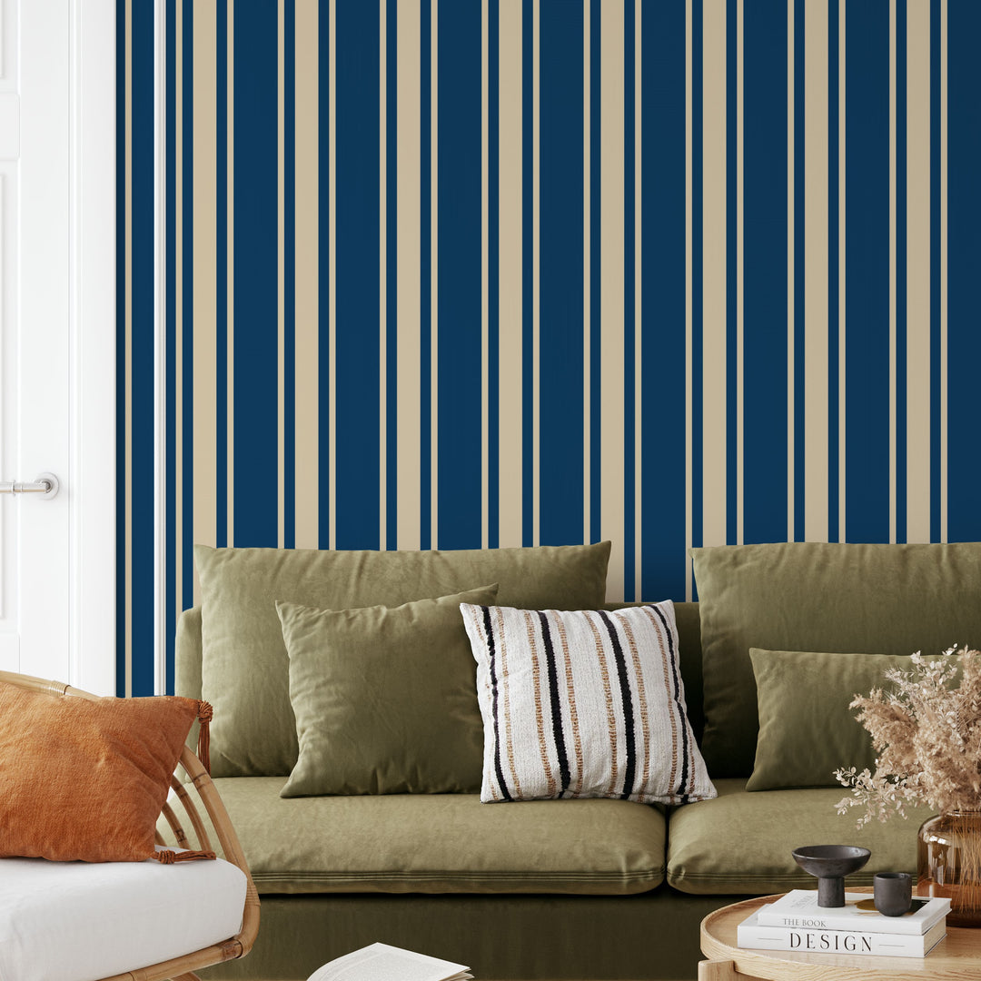 Tented Stripe dark Wallpaper – Modern Classic Wave 3693