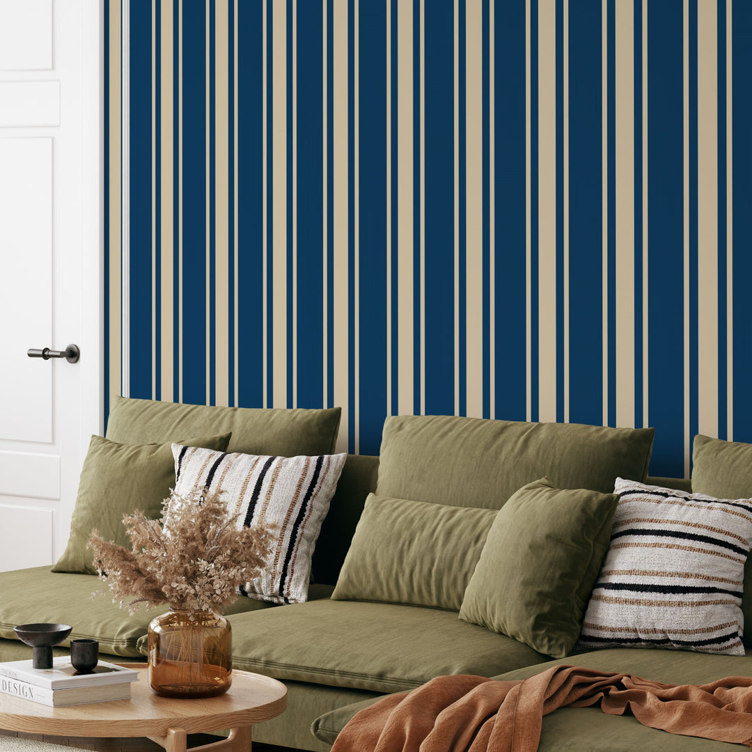 Tented Stripe dark Wallpaper – Modern Classic Wave 3693