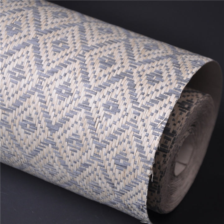 diamond navy grasscloth wall paper weave wallcovering