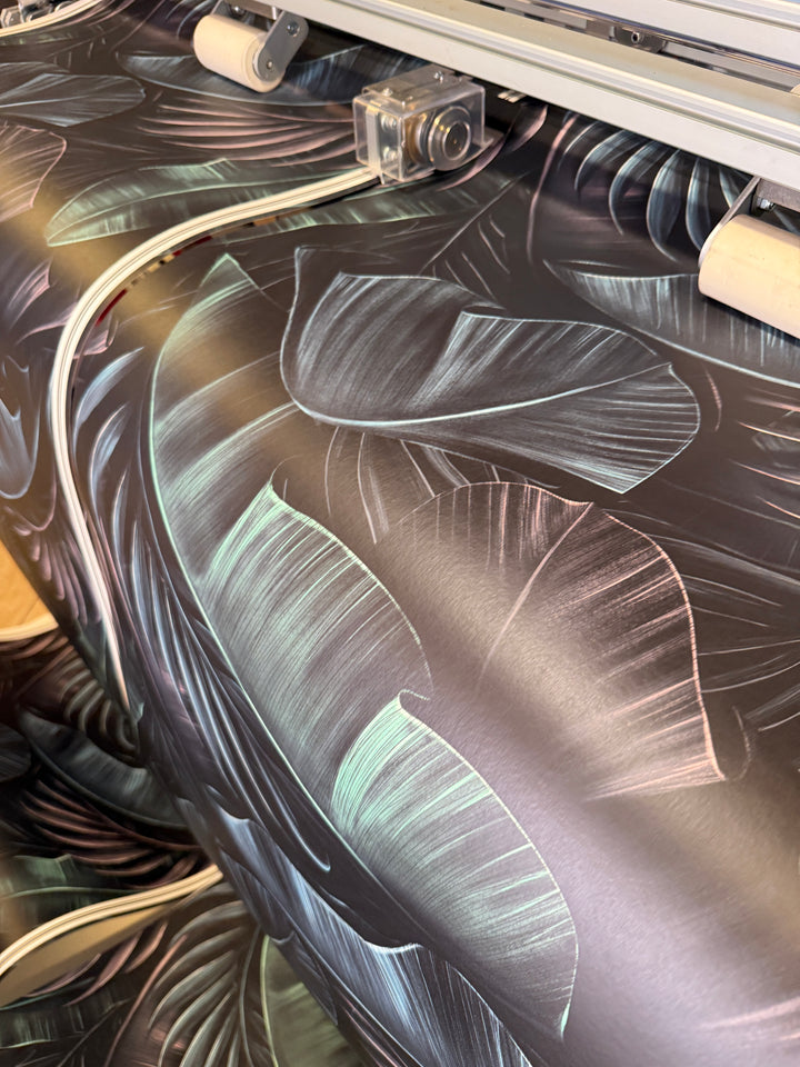 Dark wallpaper, Palm leaves, renter friendly wallpaper, - Peel and stick wall and Traditional murals #3399