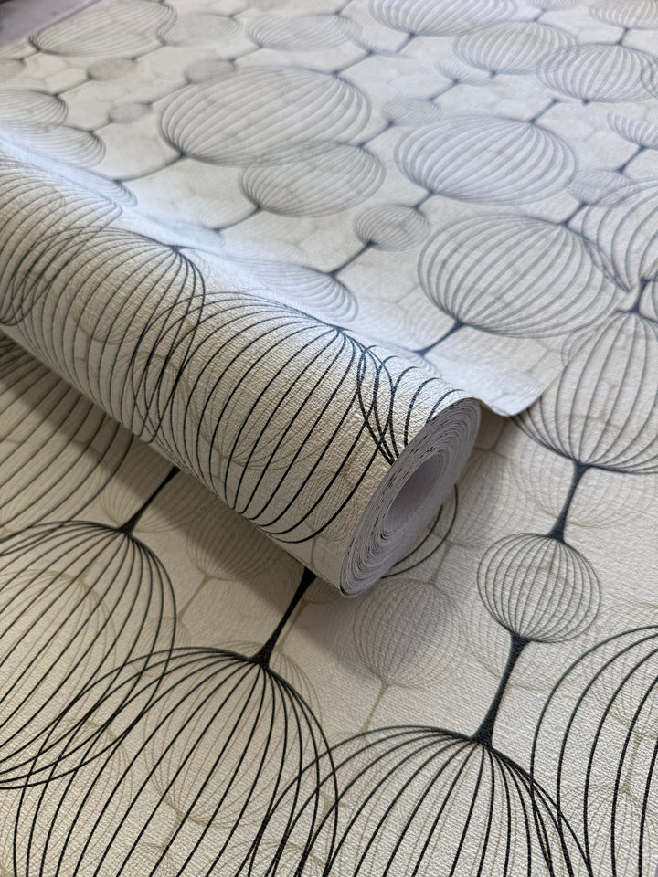Abstract Balloon Light Gray Removable Wallpaper 3362