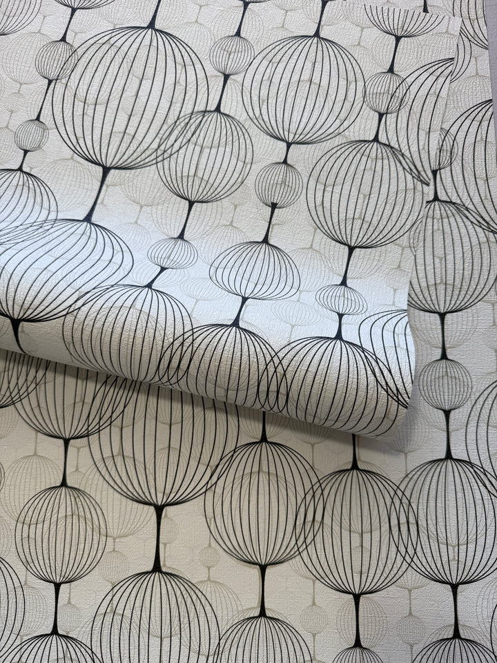 Abstract Balloon Light Gray Removable Wallpaper 3362