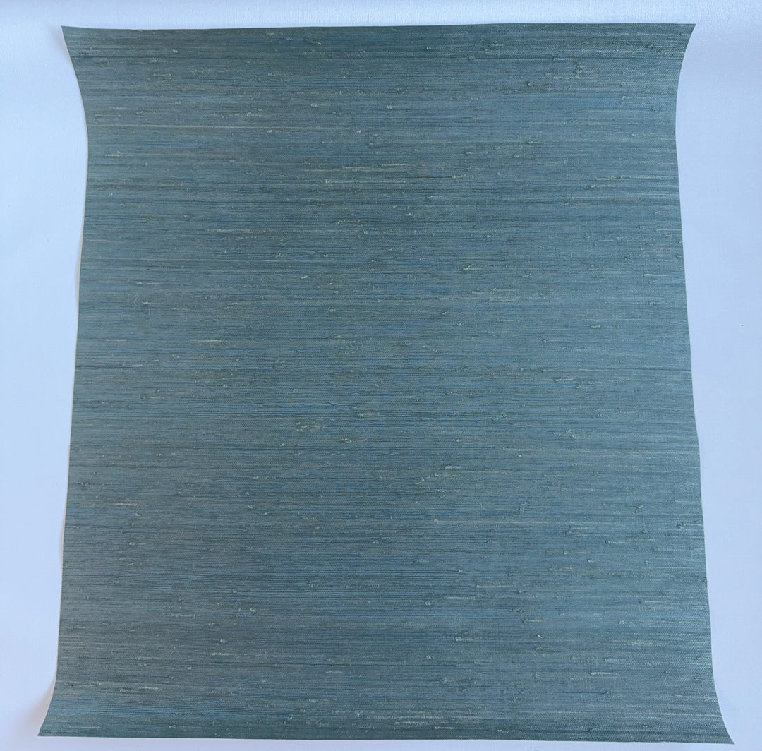 Super Hemp Natural Grasscloth – Muted Blue Green Handwoven 42121
