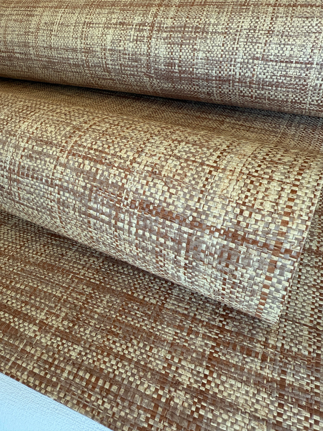 Natural Raffia Wallpaper in Warm Brown – Handwoven Organic Wallcovering 45003