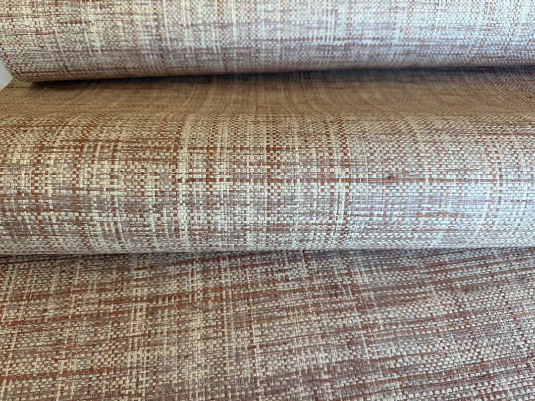 Natural Raffia Wallpaper in Warm Brown – Handwoven Organic Wallcovering 45003