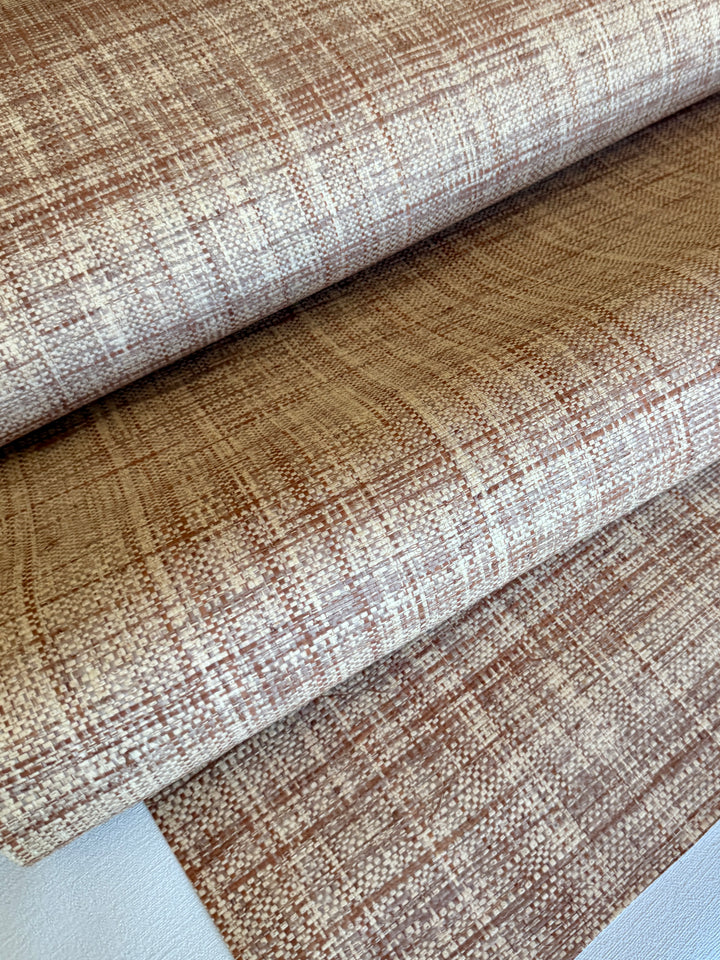 Natural Raffia Wallpaper in Warm Brown – Handwoven Organic Wallcovering 45003