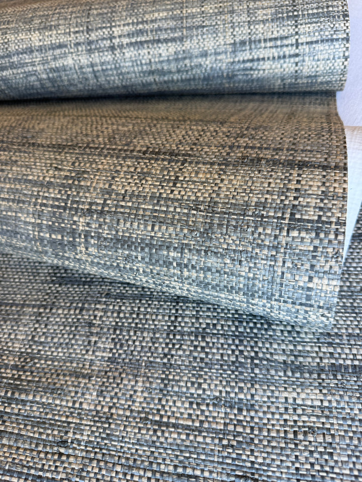 Natural Raffia Wallpaper in Grey Tones – Handwoven Organic Wallcovering 45012