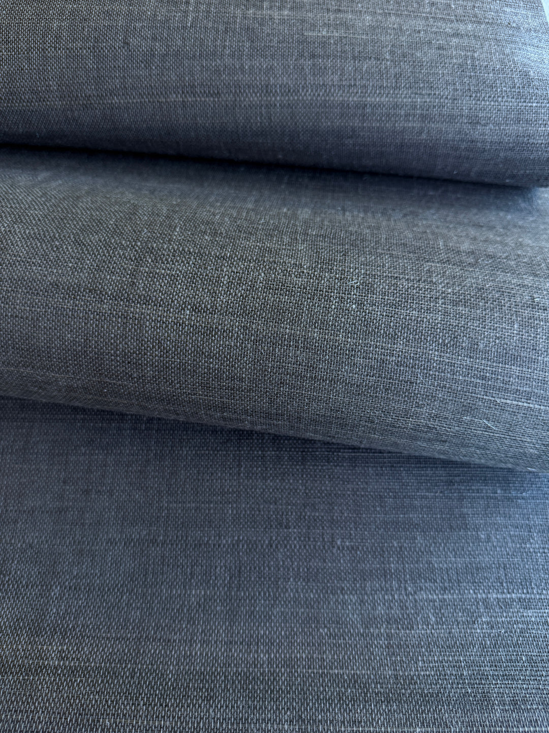 Natural Sisal Grasscloth Wallpaper in Charcoal Grey 41022