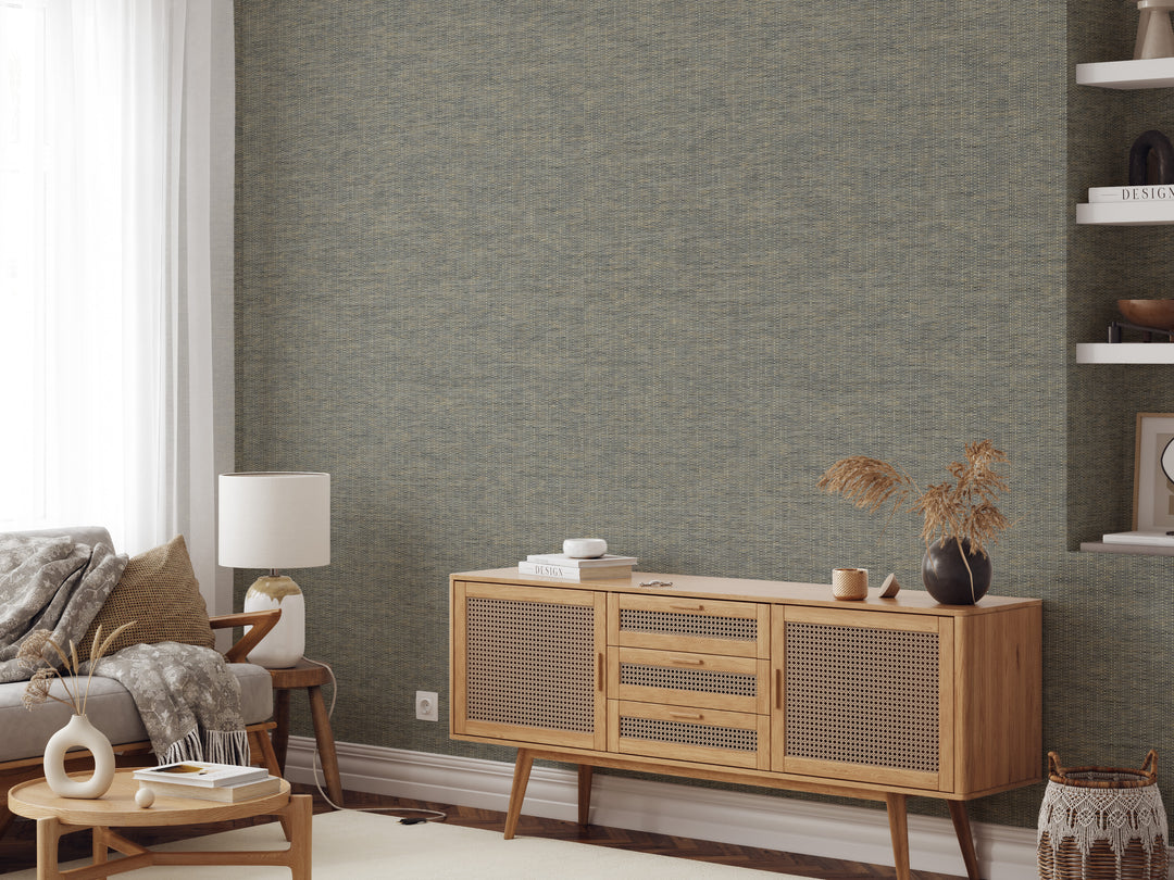 Textured commercial wallpaper  in a living room