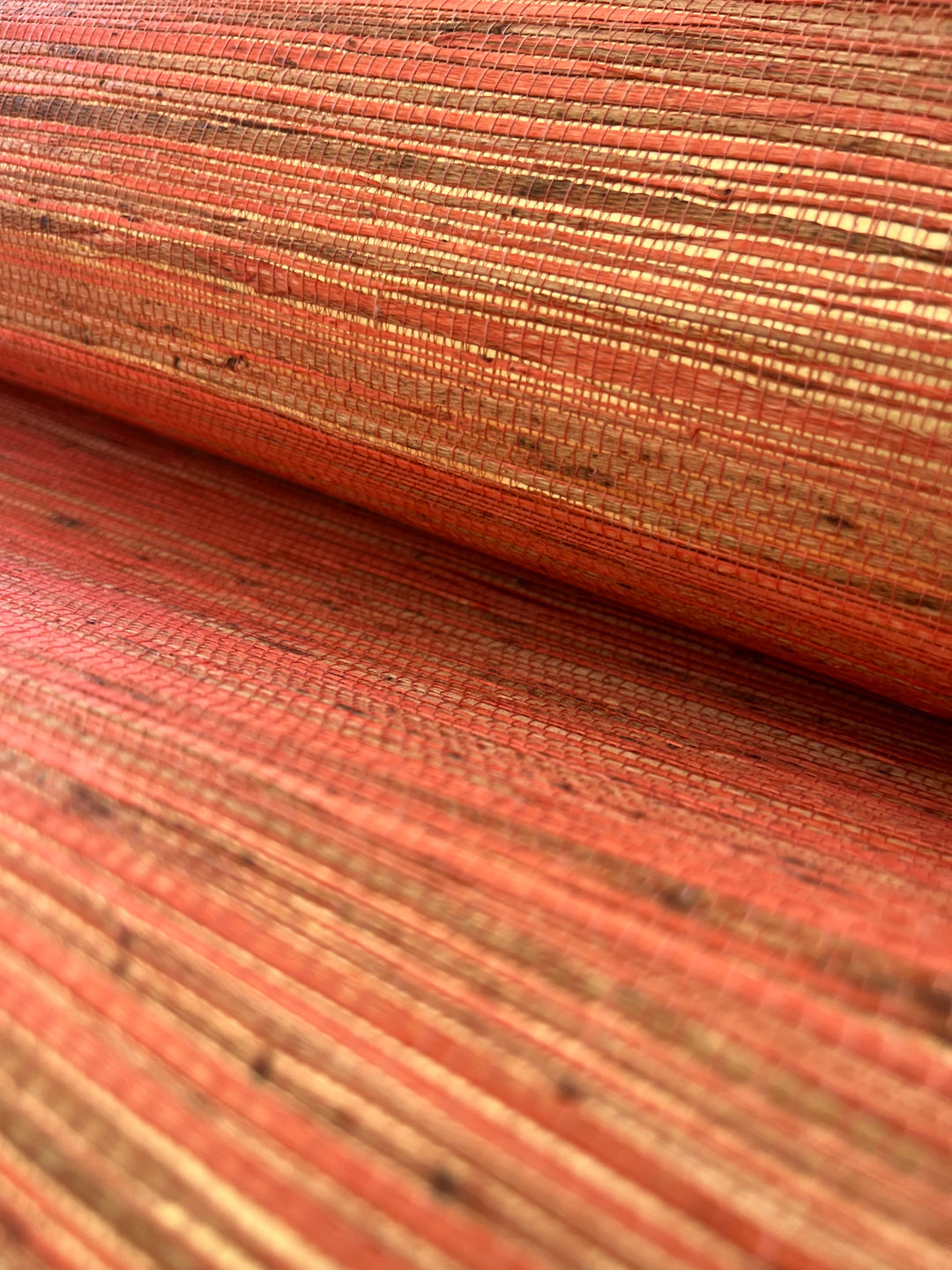 Natural Grasscloth Hemp Wallpaper mahogany, red gold 41007
