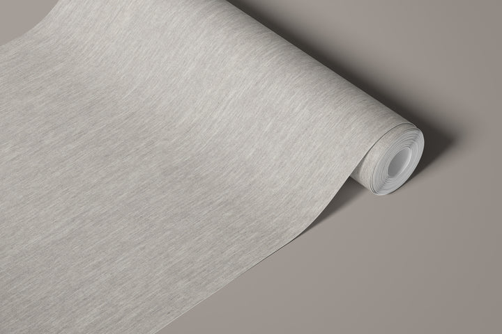 Light greige faux linen wallpaper sample roll showcasing a subtle woven texture with fine, natural-looking fibers and a soft, neutral finish.