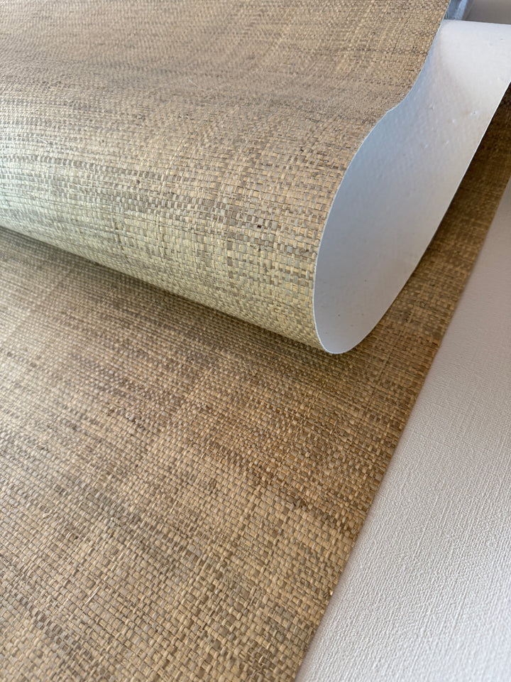 Raffia Sandstone Grasscloth Wallpaper – Natural Textured Wallcovering 428005