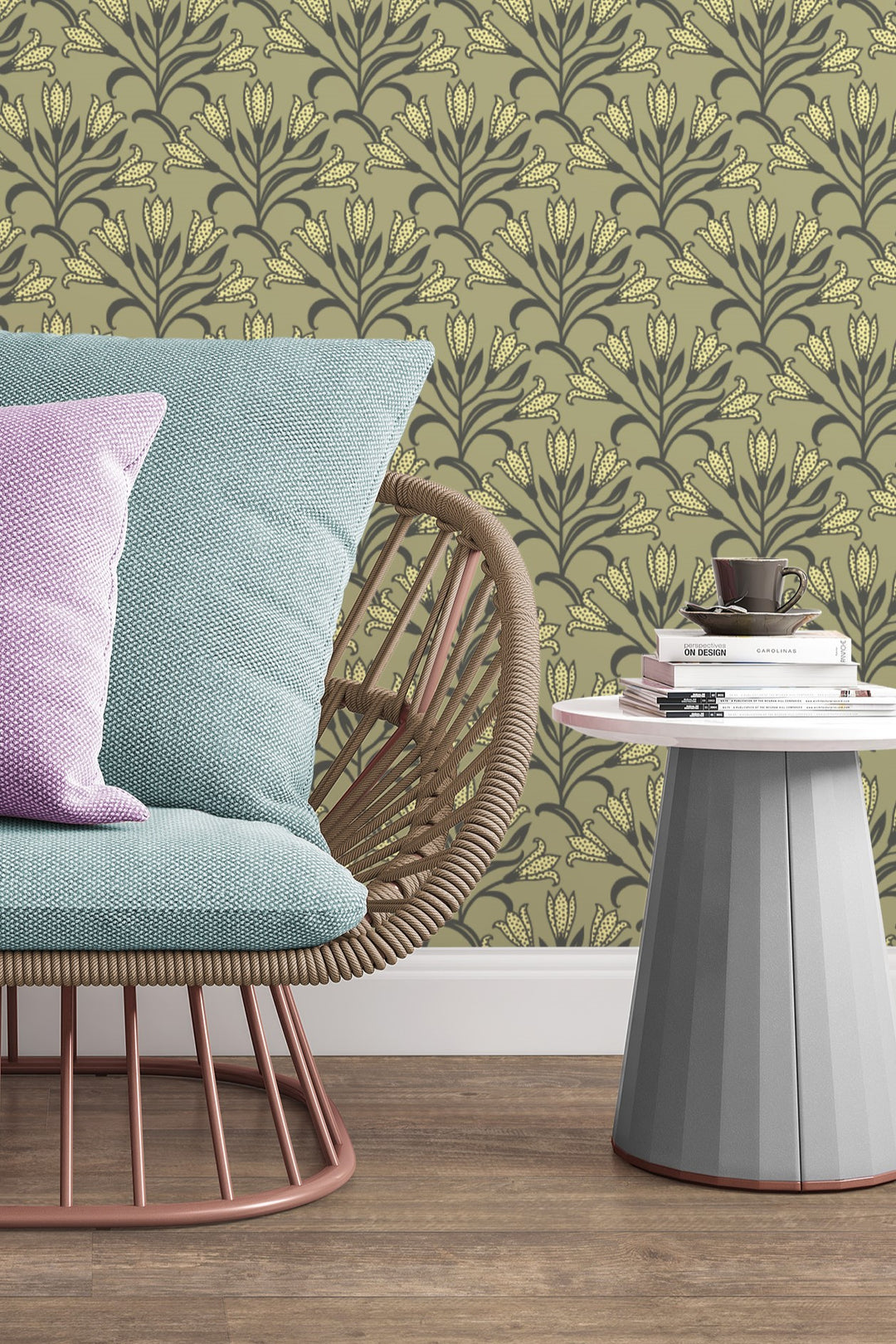 Art Nouveau Floral Wallpaper Exclusive Lillies 3442