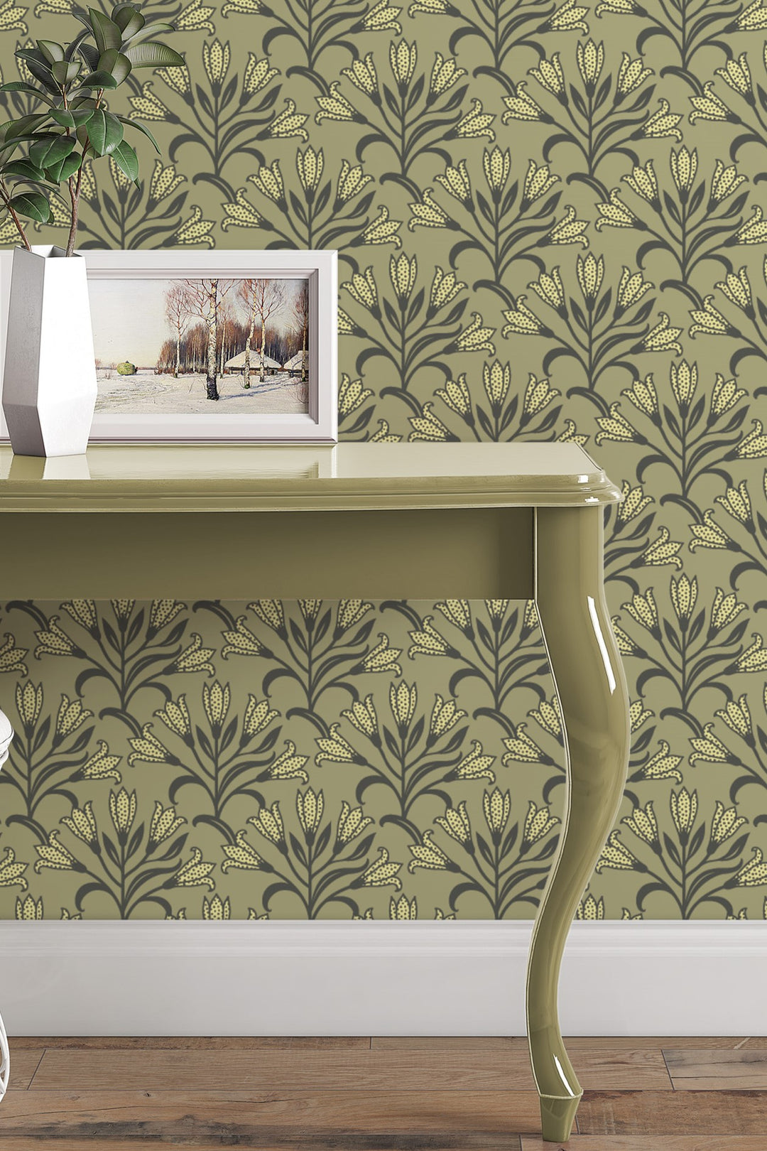 Art Nouveau Floral Wallpaper Exclusive Lillies 3442