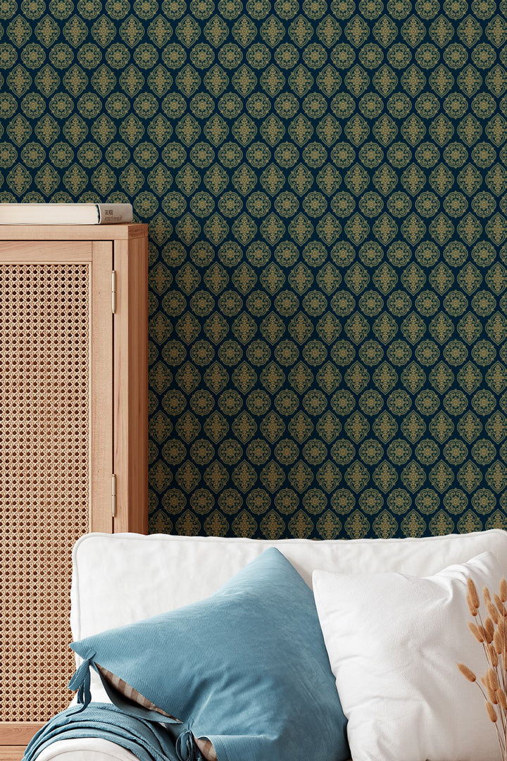 Classic Ornamental Medallion Wallpaper Elegant Geometric 3768