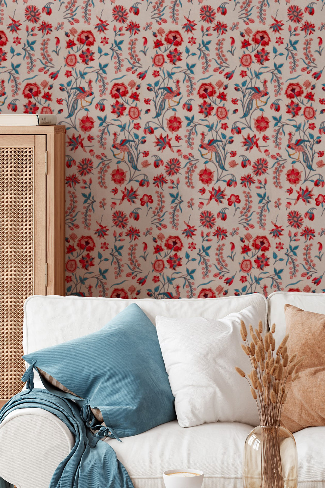 Floral Bird Garden Wallpaper Vintage Botanical 3770