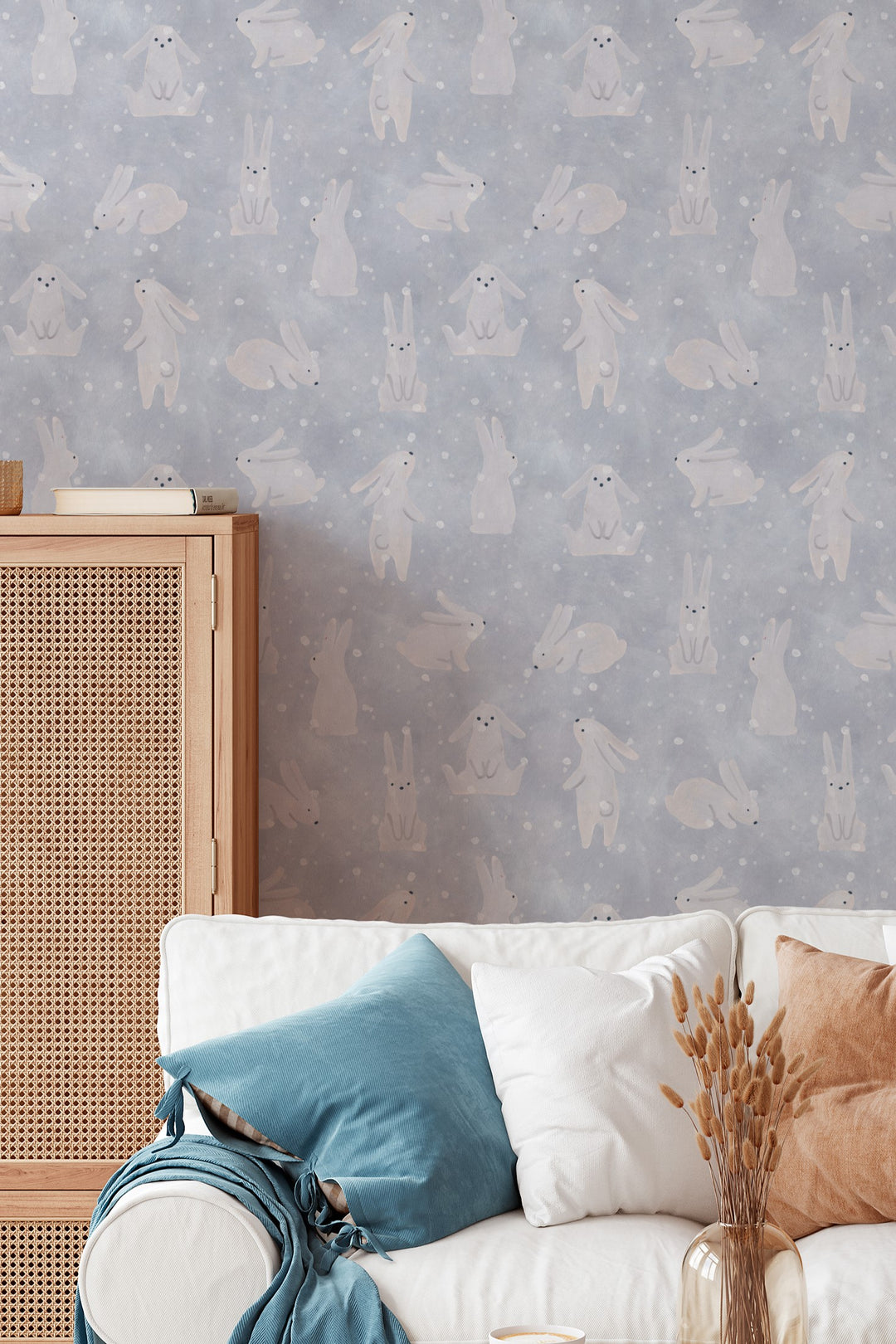 Cute Bunny Wallpaper – Soft Nursery Animal Pattern 3628