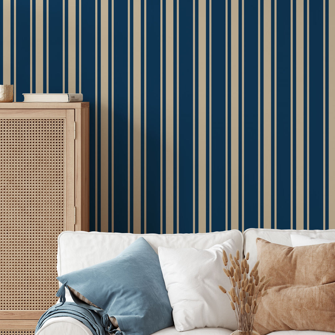 Tented Stripe dark Wallpaper – Modern Classic Wave 3693