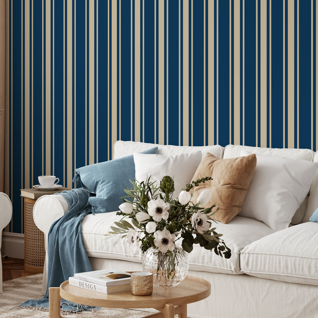 Tented Stripe dark Wallpaper – Modern Classic Wave 3693