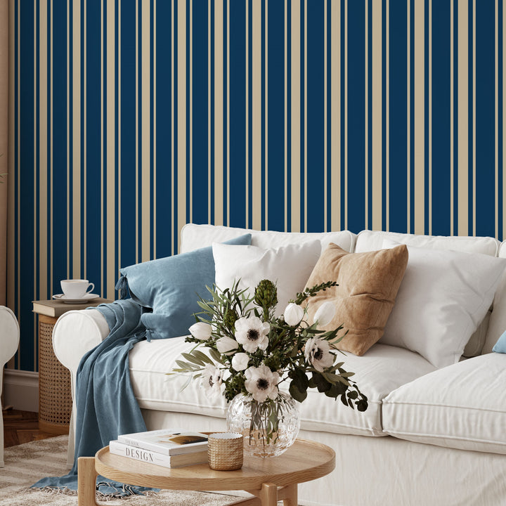 Tented Stripe dark Wallpaper – Modern Classic Wave 3693