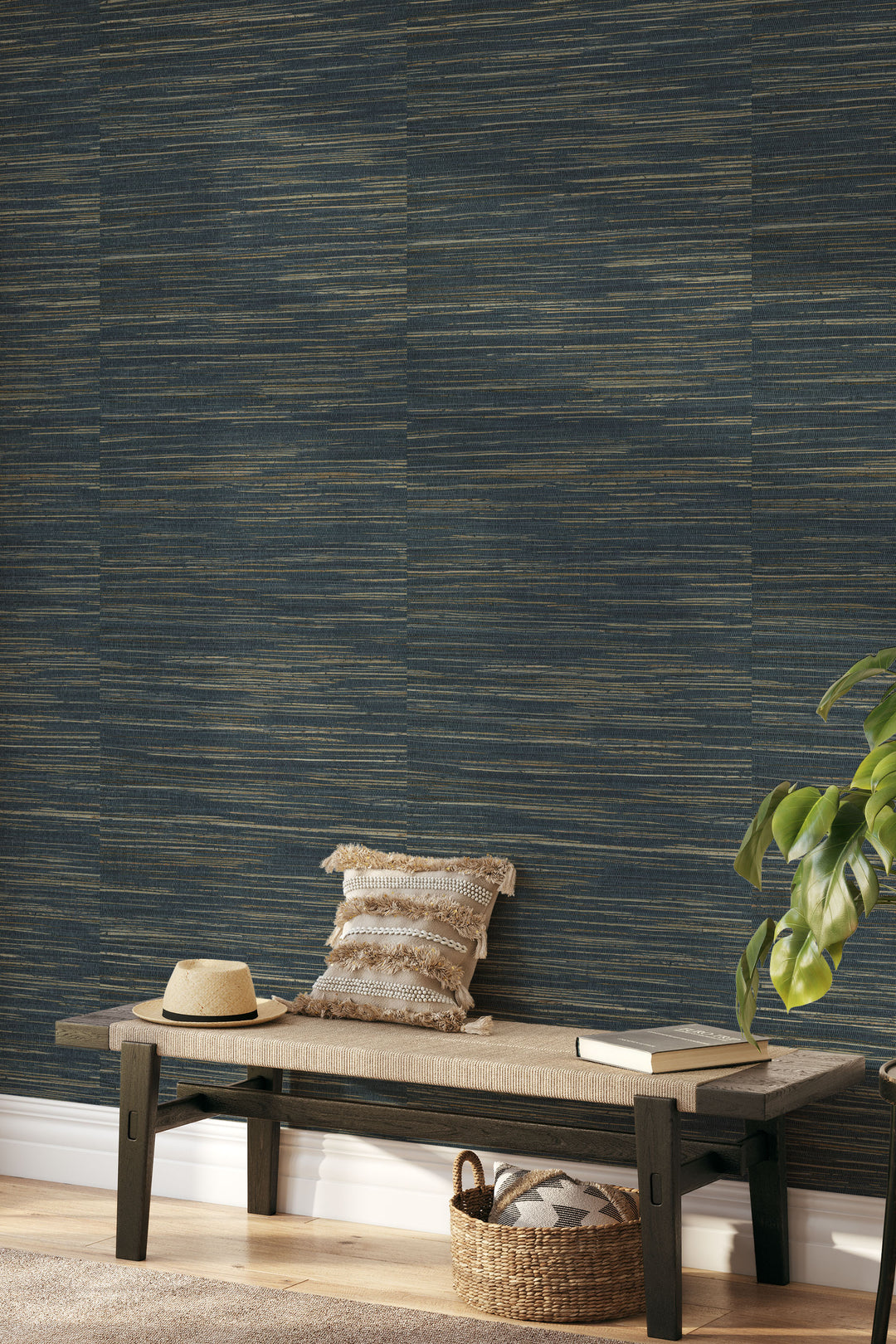 Faux Hemp Grasscloth Wallpaper Soft Mineral Neutrals 71034