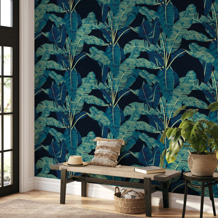 Tropical Palm Wallpaper – Peel and Stick Vinyl Wallpaper Rolls with Palm Leaves Mural