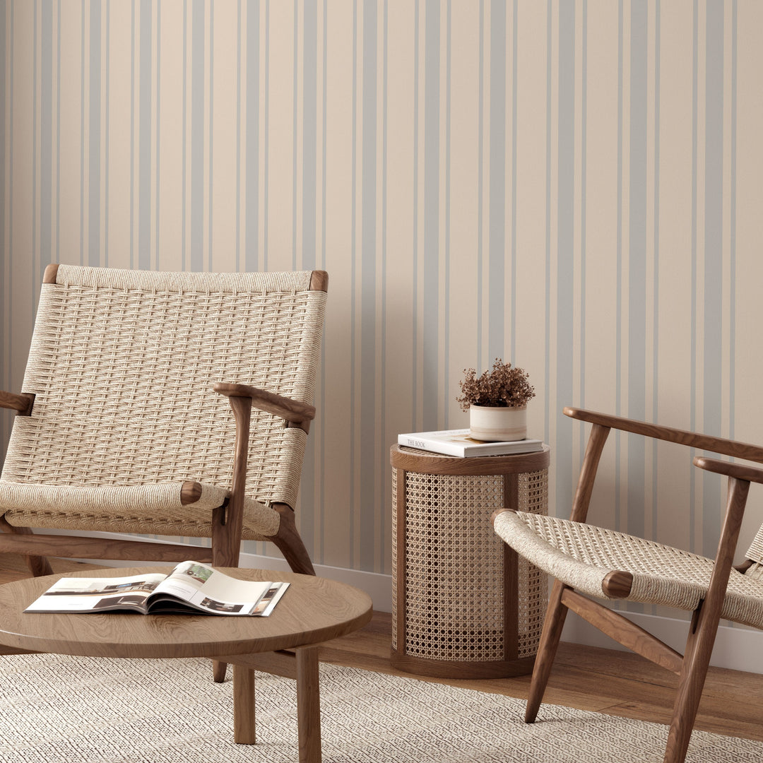Tented Stripe Light Wallpaper – Classic Minimal 3691