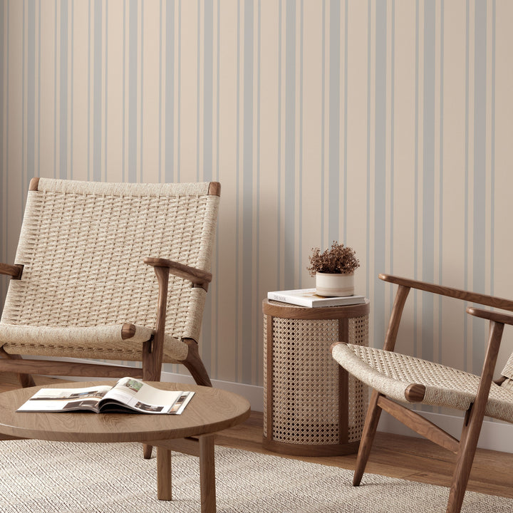 Tented Stripe Light Wallpaper – Classic Minimal 3691