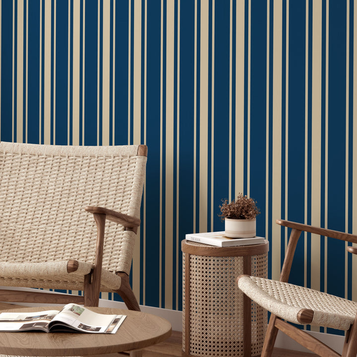 Tented Stripe dark Wallpaper – Modern Classic Wave 3693