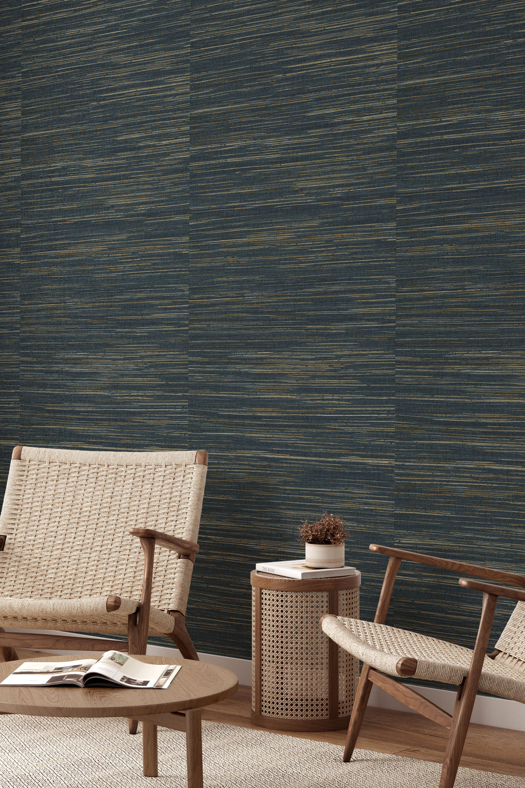 Faux Hemp Grasscloth Wallpaper Soft Mineral Neutrals 71034