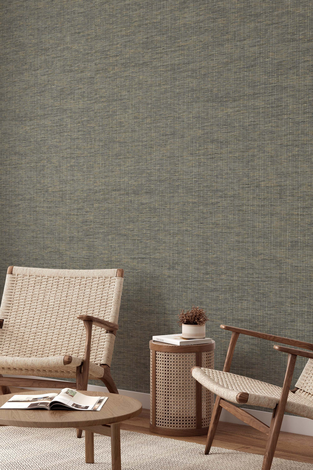 Faux Grasscloth Wallpaper – Realistic Woven Effect 70250