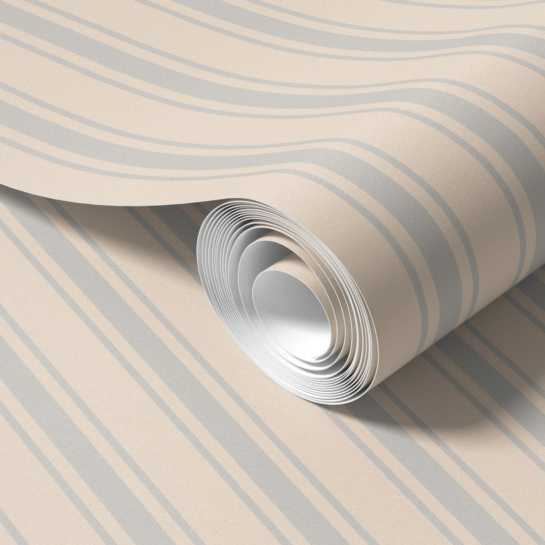 Tented Stripe Light Wallpaper – Classic Minimal 3691
