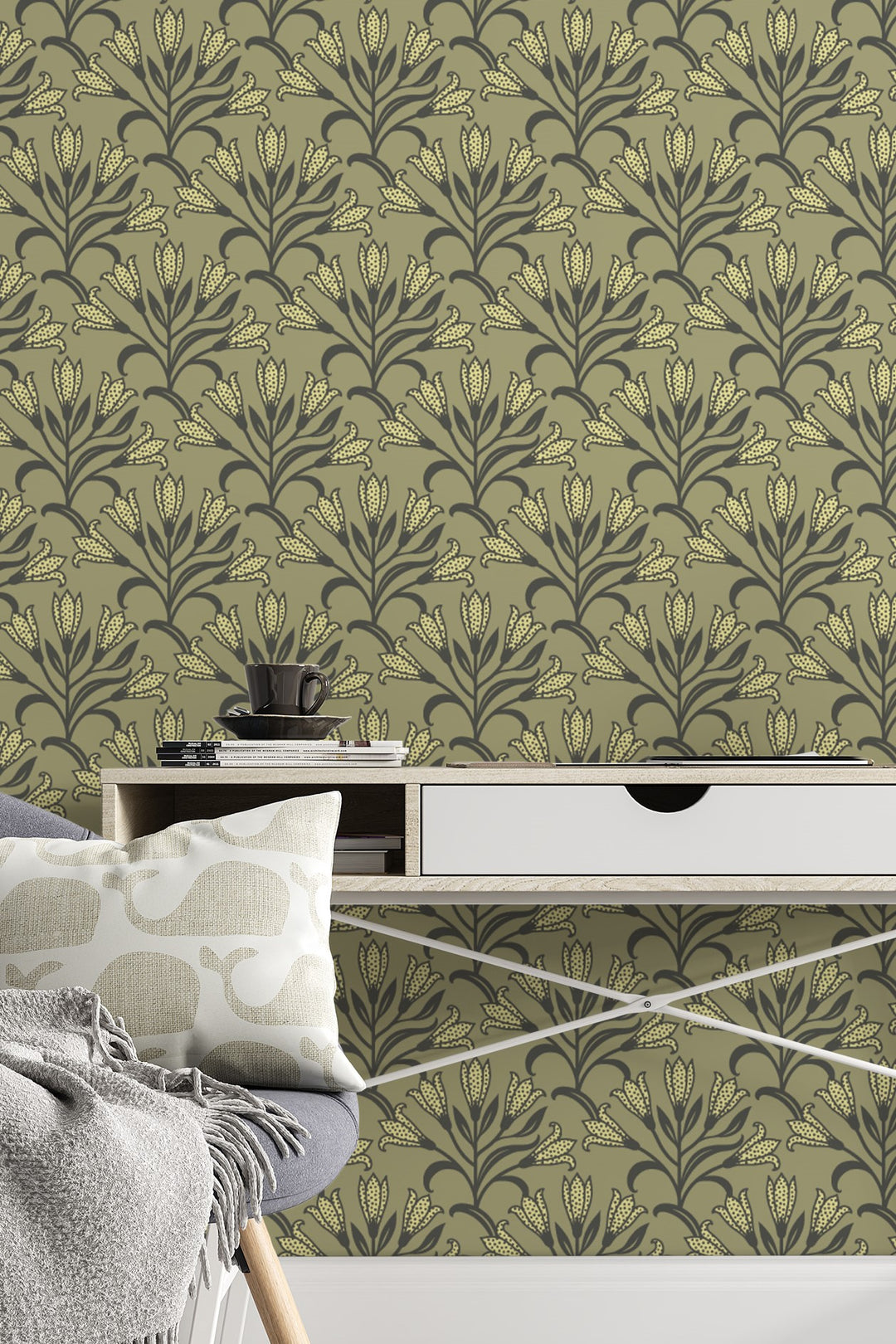 Art Nouveau Floral Wallpaper Exclusive Lillies 3442