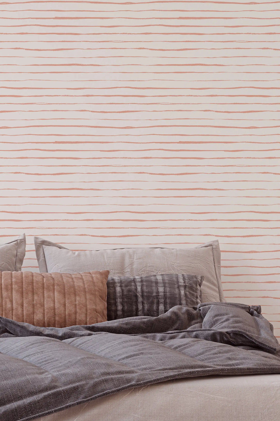 Abstract and minimalist horizontal lines stripes in beige