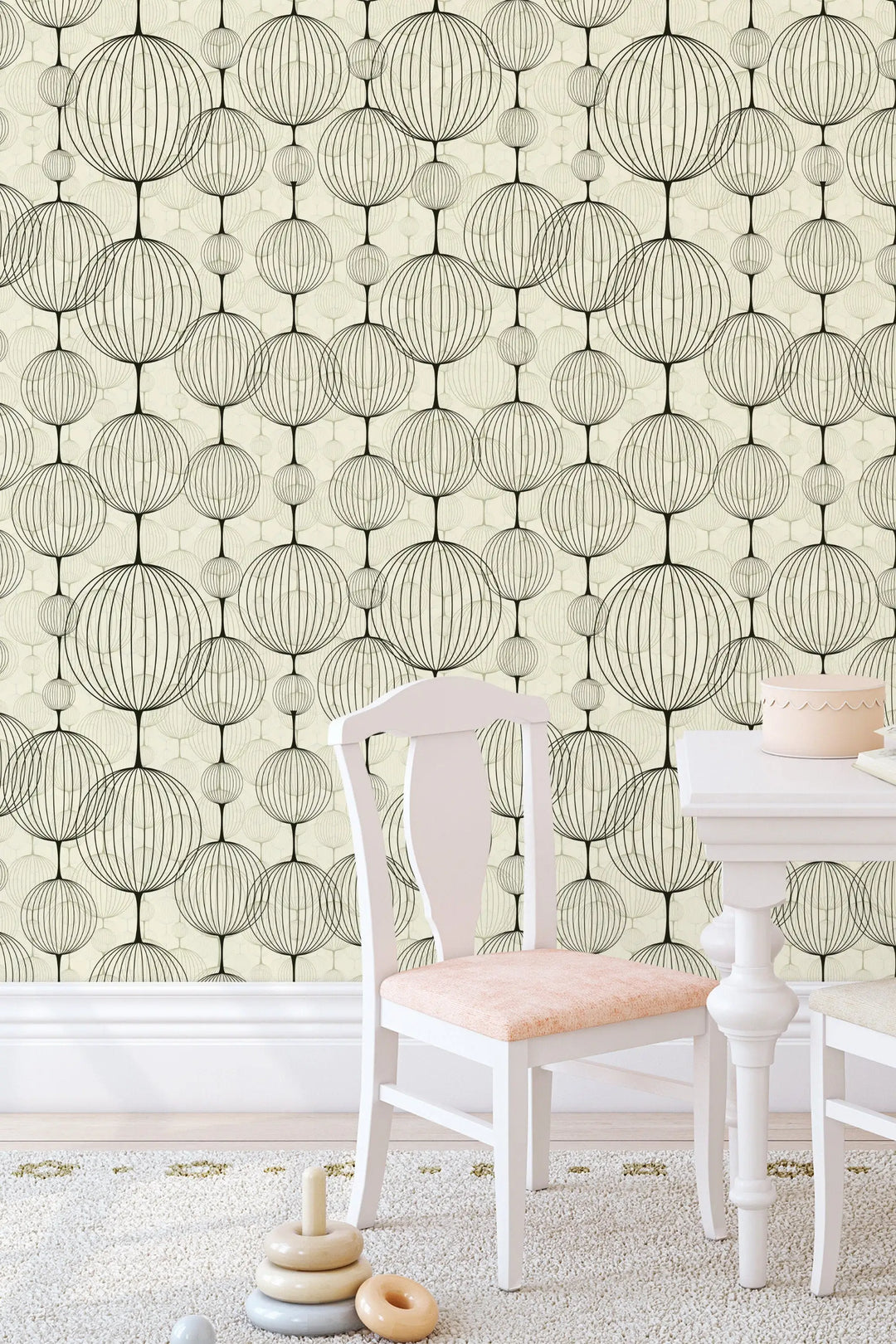 Abstract Balloon Light Gray Removable Wallpaper 3362 - 2334