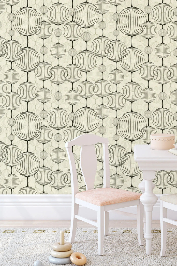 Abstract Balloon Light Gray Removable Wallpaper 3362 - 2334