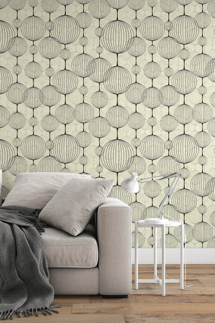 Abstract Balloon Light Gray Removable Wallpaper 3362 - 2334