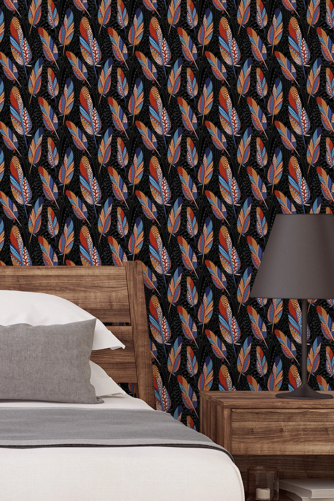 Abstract design colored feathers-Self Adhesive Traditional