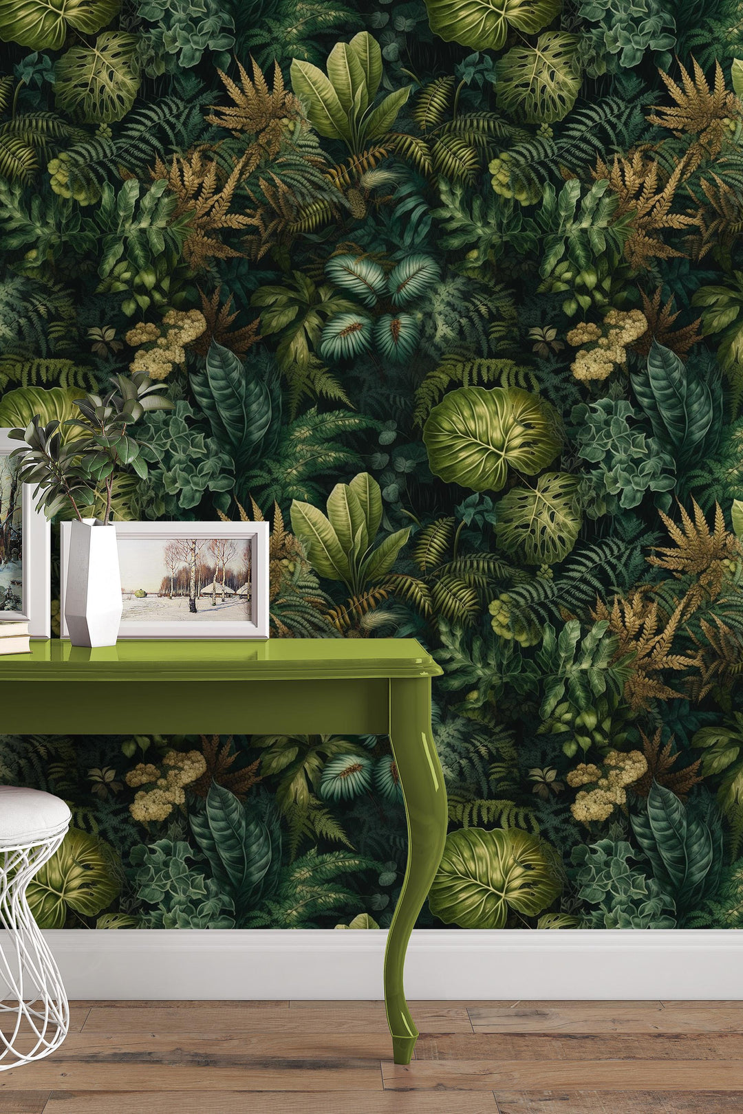 Emerald Jungle Tropical Botanical Wallpaper 3737