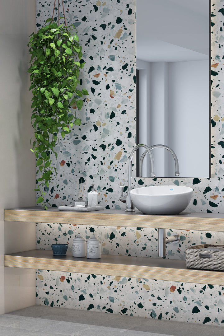 Terrazzo Elegant Vinyl Wallpaper Rolls For Accent Walls 3421