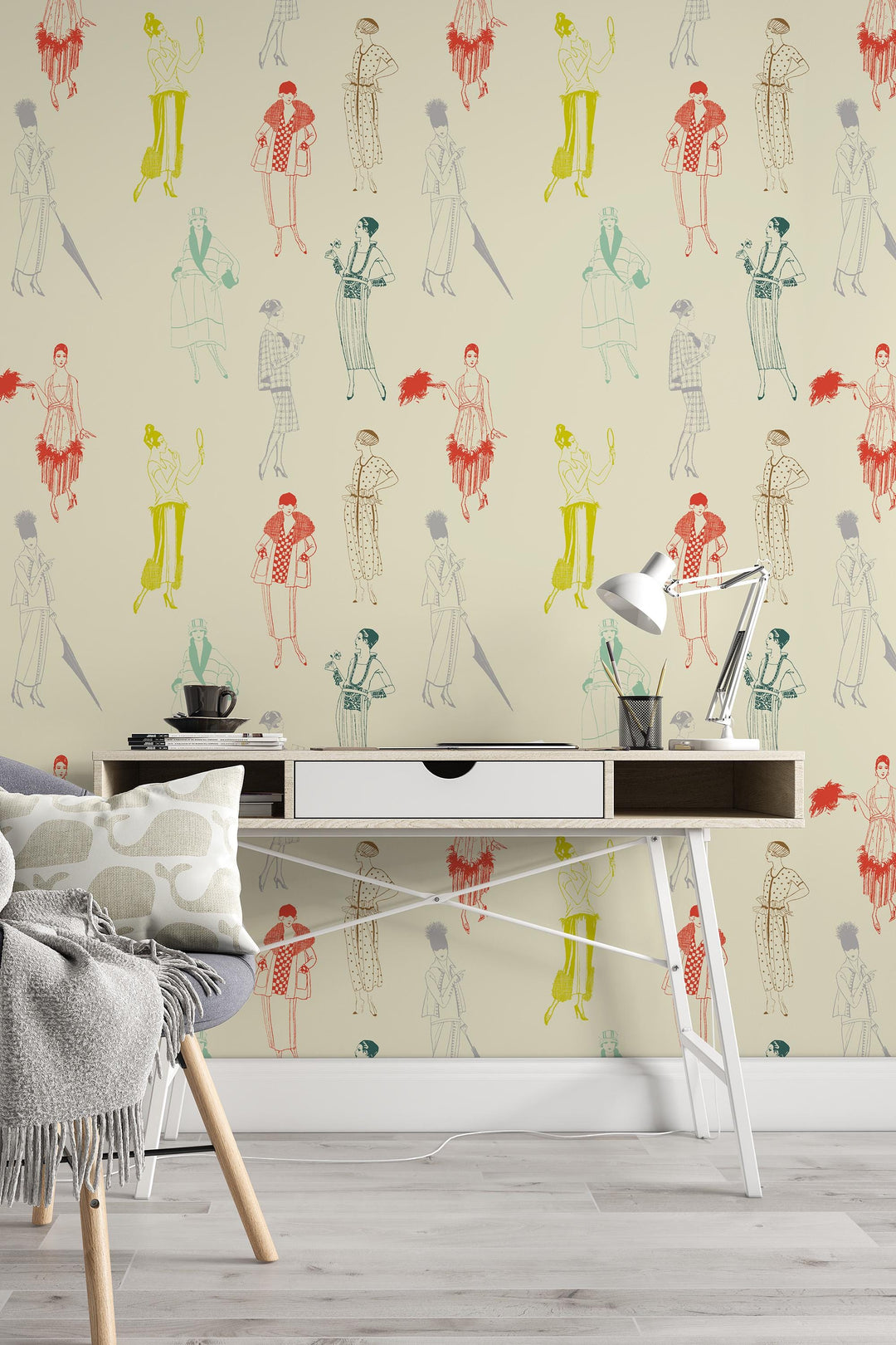 Vintage fashion wallpaper 1920s style #3722