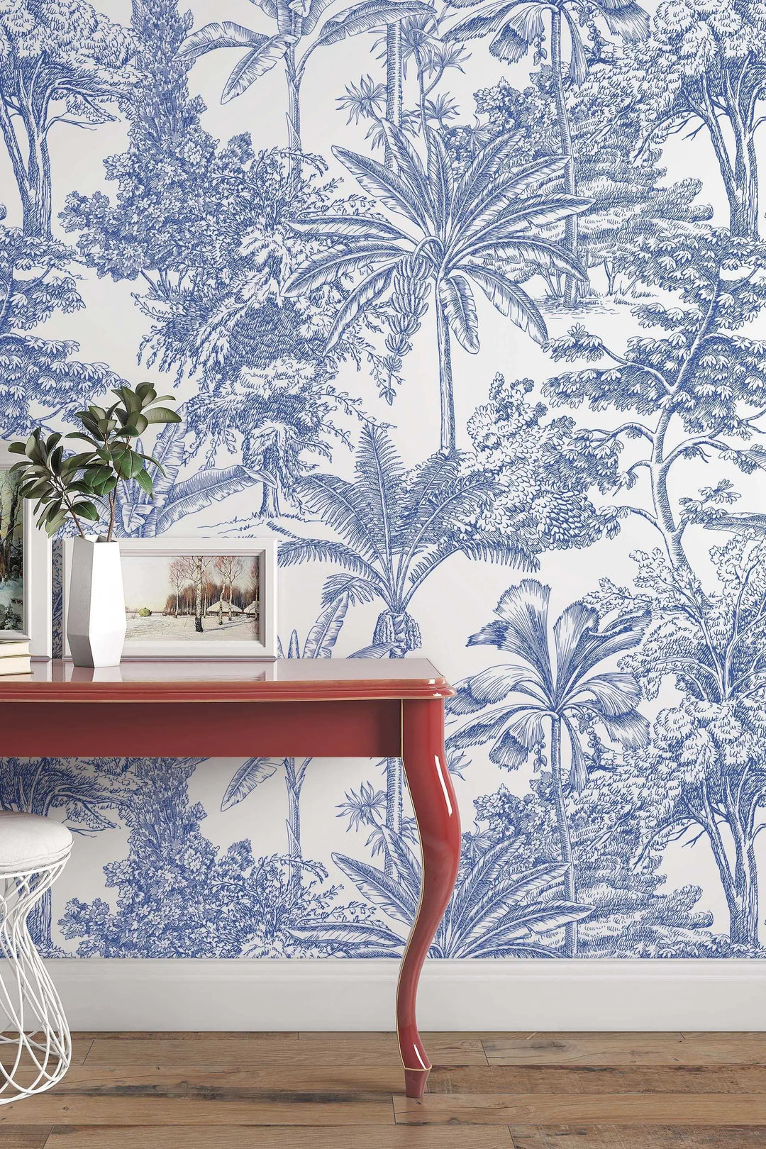 Blue palms pattern wallpaper #3251 - Wallpaper