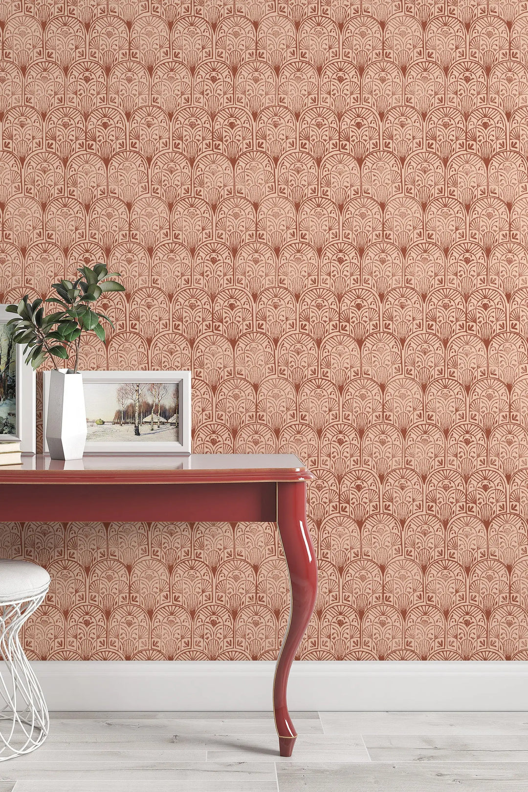 Boho Red Stamps Wallpaper #3225 - Wallpaper