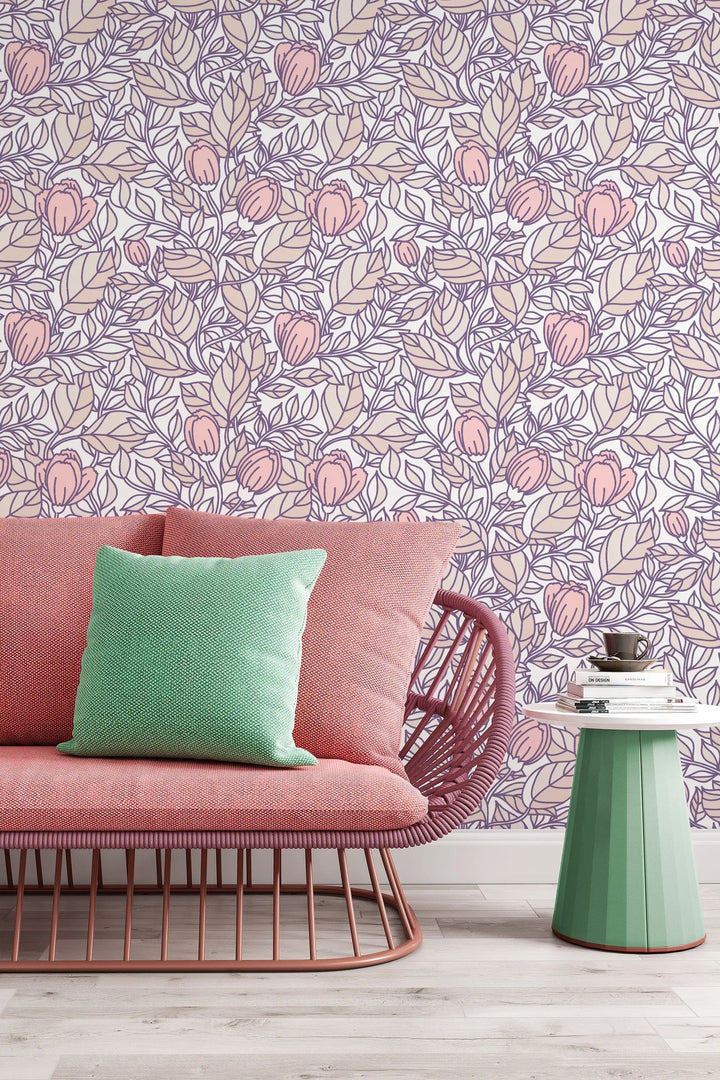 Buds floral pattern self adhesive wallpaper #3060