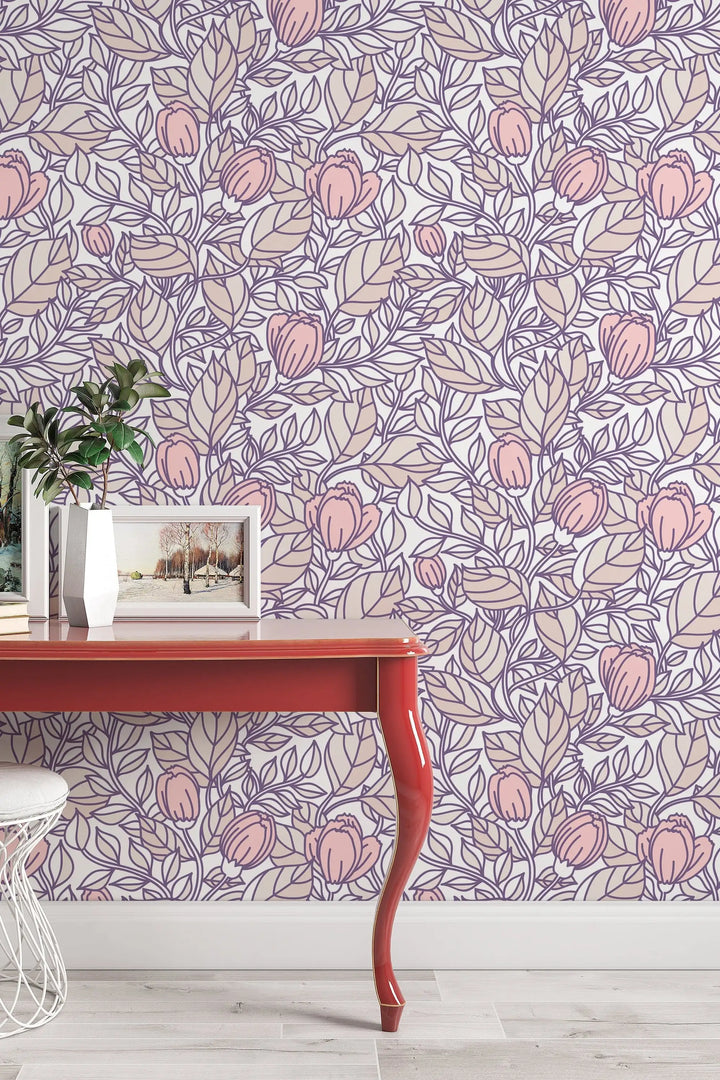 Buds floral pattern self adhesive wallpaper #3060