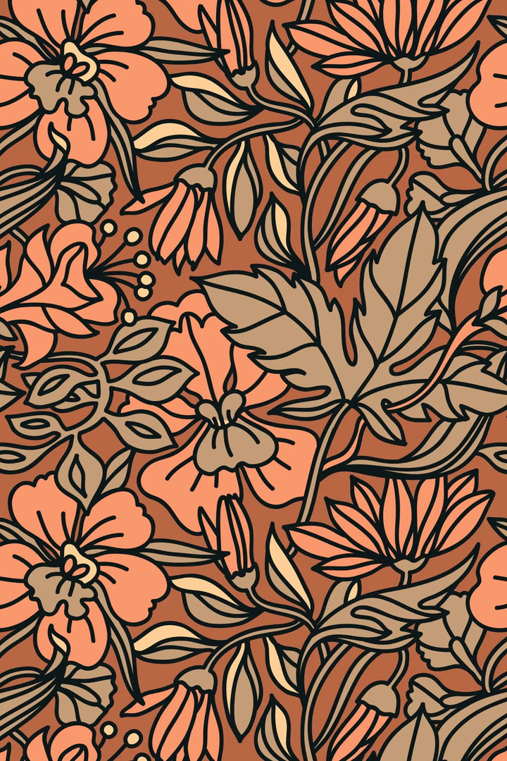 Buds floral pattern wallpaper for walls #3068 - Wallpaper