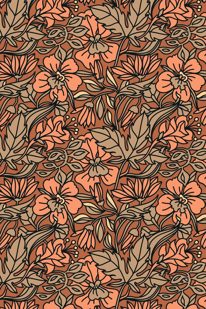 Buds floral pattern wallpaper for walls #3068 - Wallpaper