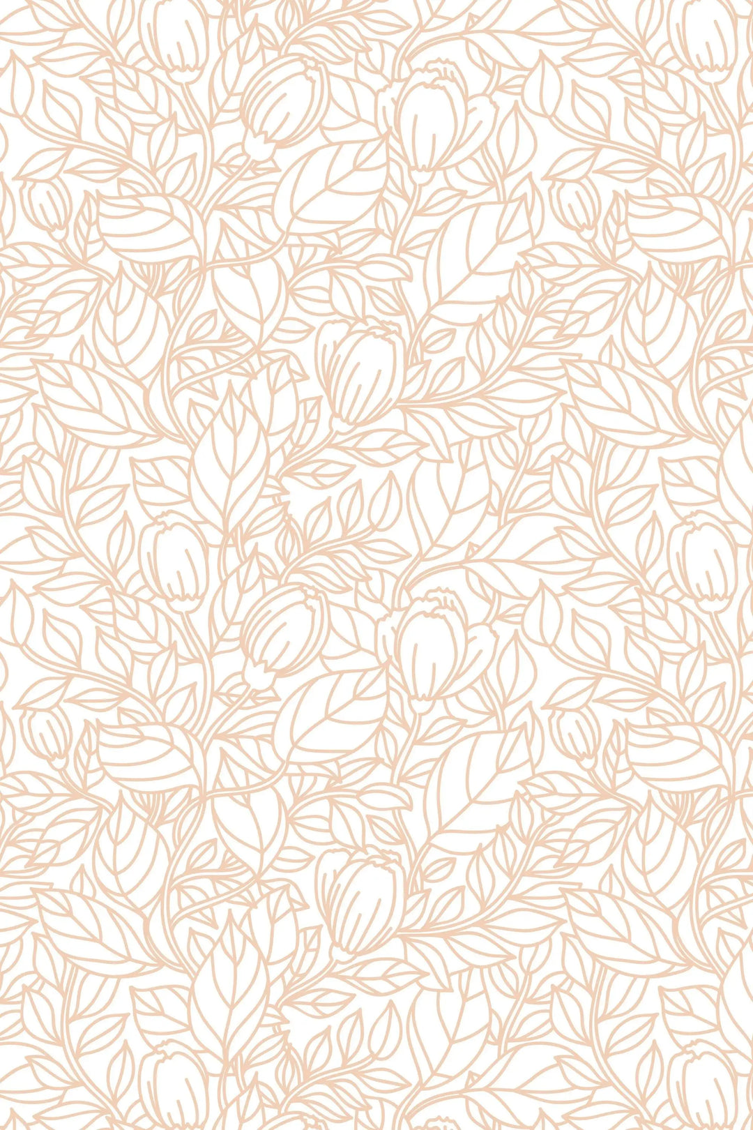 Buds floral pattern wallpaper white background #3061