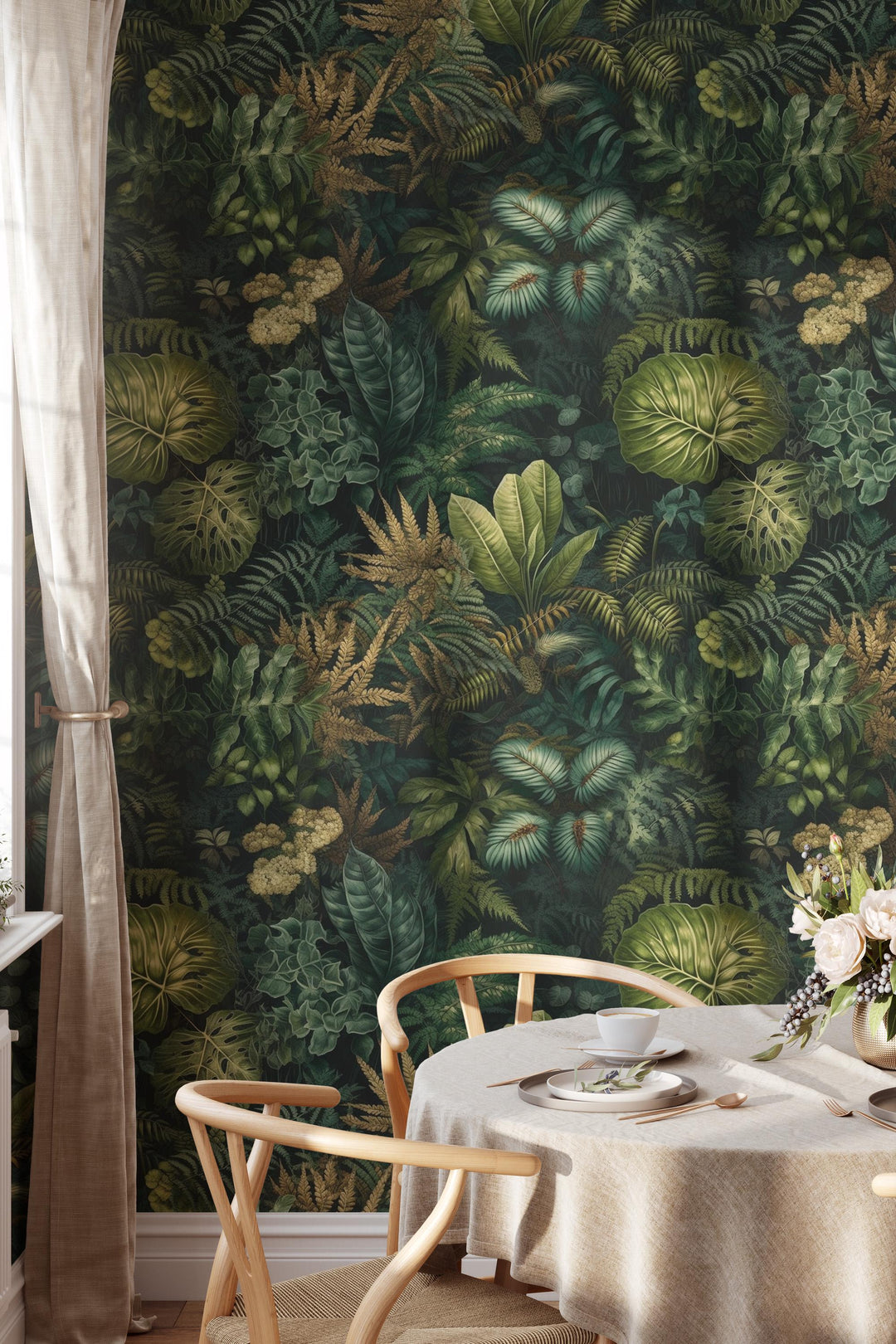 Emerald Jungle Tropical Botanical Wallpaper 3737