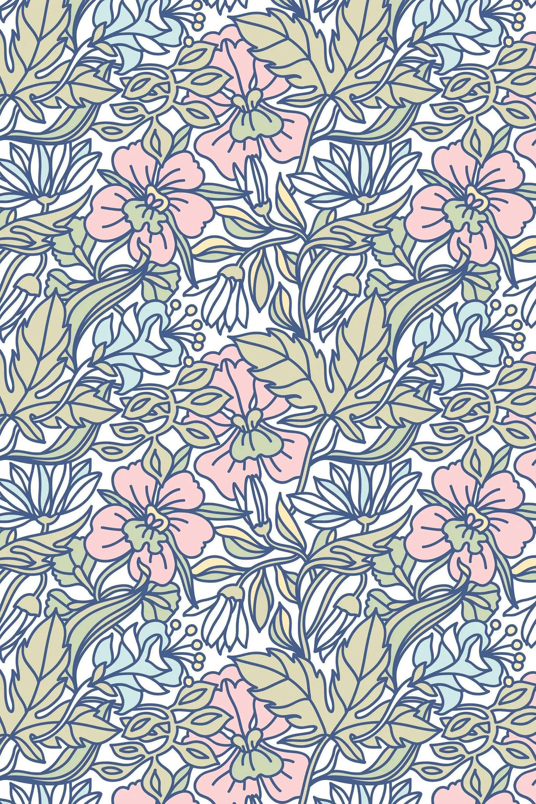 Cool abstract buds floral pattern wallpaper #3077